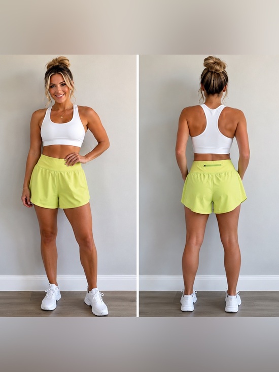 ENDVR Pants - Women’s Athletic Running Shorts XL – Lime Green High Rise Performance Shorts